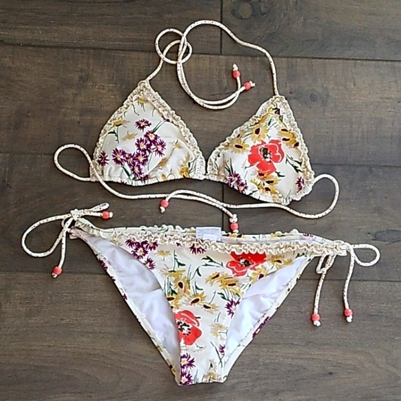 NEW JOVOVICH HANUK FLORAL BIKINI WOMANS XL - Picture 1 of 8